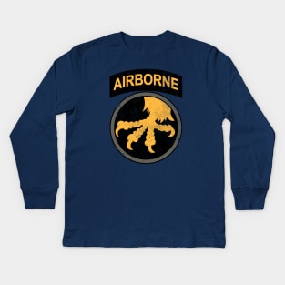 17th Airborne Division (distressed) Kids Long Sleeve T-Shirt